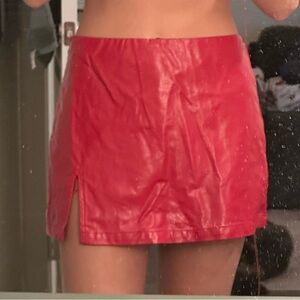 Cotton Candy Vibrant Red Mini Skirt